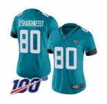 Women's Jacksonville Jaguars #80 James O'Shaughnessy Teal Green Alternate Vapor Untouchable Limited Player 100th Season Football Jersey