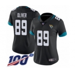 Women's Jacksonville Jaguars #89 Josh Oliver Black Team Color Vapor Untouchable Limited Player 100th Season Football Jersey