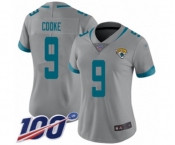 Women's Jacksonville Jaguars #9 Logan Cooke Silver Inverted Legend Limited 100th Season Football Jersey