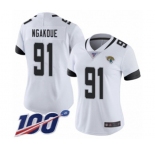 Women's Jacksonville Jaguars #91 Yannick Ngakoue White Vapor Untouchable Limited Player 100th Season Football Jersey