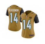 Women's Nike Jacksonville Jaguars #14 Justin Blackmon Limited Gold Rush NFL Jersey