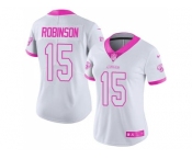 Women's Nike Jacksonville Jaguars #15 Allen Robinson White Pink Stitched NFL Limited Rush Fashion Jersey