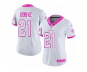 Women's Nike Jacksonville Jaguars #21 A.J. Bouye Limited White Pink Rush Fashion NFL Jersey