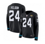 Women's Nike Jacksonville Jaguars #24 T.J. Yeldon Limited Black Therma Long Sleeve NFL Jersey