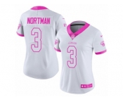 Women's Nike Jacksonville Jaguars #3 Brad Nortman Limited White Pink Rush Fashion NFL Jersey