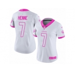 Women's Nike Jacksonville Jaguars #7 Chad Henne Limited White Pink Rush Fashion NFL Jersey