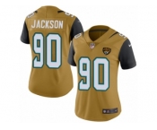 Women's Nike Jacksonville Jaguars #90 Malik Jackson Limited Gold Rush NFL Jersey