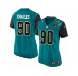 Women's Nike Jacksonville Jaguars #90 Stefan Charles Game Teal Green Team Color NFL Jersey