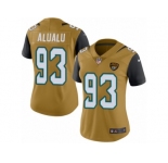 Women's Nike Jacksonville Jaguars #93 Tyson Alualu Limited Gold Rush NFL Jersey
