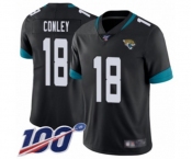 Youth Jacksonville Jaguars #18 Chris Conley Black Team Color Vapor Untouchable Limited Player 100th Season Football Jersey