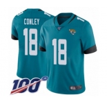 Youth Jacksonville Jaguars #18 Chris Conley Teal Green Alternate Vapor Untouchable Limited Player 100th Season Football Jersey