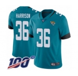 Youth Jacksonville Jaguars #36 Ronnie Harrison Teal Green Alternate Vapor Untouchable Limited Player 100th Season Football Jersey