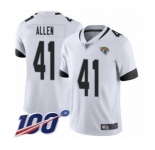 Youth Jacksonville Jaguars #41 Josh Allen White Vapor Untouchable Limited Player 100th Season Football Jersey