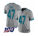 Youth Jacksonville Jaguars #47 Jake Ryan Silver Inverted Legend Limited 100th Season Football Jersey
