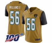 Youth Jacksonville Jaguars #56 Quincy Williams II Limited Gold Rush Vapor Untouchable 100th Season Football Jersey
