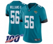 Youth Jacksonville Jaguars #56 Quincy Williams II Teal Green Alternate Vapor Untouchable Limited Player 100th Season Football Jersey