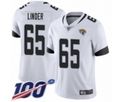 Youth Jacksonville Jaguars #65 Brandon Linder White Vapor Untouchable Limited Player 100th Season Football Jersey