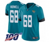 Youth Jacksonville Jaguars #68 Andrew Norwell Teal Green Alternate Vapor Untouchable Limited Player 100th Season Football Jersey