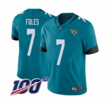 Youth Jacksonville Jaguars #7 Nick Foles Teal Green Alternate Vapor Untouchable Limited Player 100th Season Football Jersey