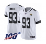 Youth Jacksonville Jaguars #93 Calais Campbell White Vapor Untouchable Limited Player 100th Season Football Jersey