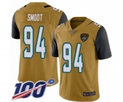 Youth Jacksonville Jaguars #94 Dawuane Smoot Limited Gold Rush Vapor Untouchable 100th Season Football Jersey