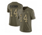 Youth Nike Jacksonville Jaguars #14 Justin Blackmon Limited Olive Camo 2017 Salute to Service NFL Jersey