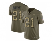 Youth Nike Jacksonville Jaguars #21 A.J. Bouye Olive Camo Stitched NFL Limited 2017 Salute to Service Jersey