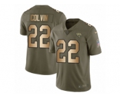 Youth Nike Jacksonville Jaguars #22 Aaron Colvin Limited Olive Gold 2017 Salute to Service NFL Jersey