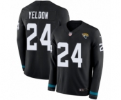 Youth Nike Jacksonville Jaguars #24 T.J. Yeldon Limited Black Therma Long Sleeve NFL Jersey