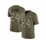Youth Nike Jacksonville Jaguars #24 T.J. Yeldon Limited Olive Camo 2017 Salute to Service NFL Jersey