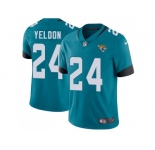 Youth Nike Jacksonville Jaguars #24 T.J. Yeldon Teal Green Team Color Stitched NFL Vapor Untouchable Limited Jersey
