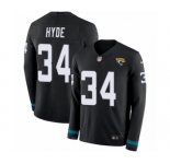 Youth Nike Jacksonville Jaguars #34 Carlos Hyde Limited Black Therma Long Sleeve NFL Jersey