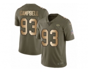 Youth Nike Jacksonville Jaguars #93 Calais Campbell Limited Olive Gold 2017 Salute to Service NFL Jersey