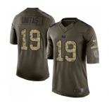 Men's Indianapolis Colts #19 Johnny Unitas Elite Green Salute to Service Football Jersey