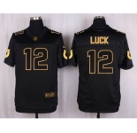 nike nfl jerseys indianapolis colts #12 luck black gold collection[Elite]