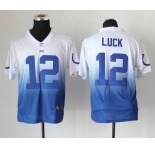 nike nfl jerseys indianapolis colts #12 luck white-blue[Elite drift fashion][second version]
