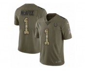 Men Nike Indianapolis Colts #1 Pat McAfee Limited Olive Camo 2017 Salute to Service NFL Jersey