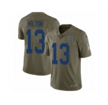 Men Nike Indianapolis Colts #13 T.Y. Hilton Limited Olive 2017 Salute to Service NFL Jersey