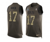 Men Nike Indianapolis Colts #17 Kamar Aiken Limited Green Salute to Service Tank Top NFL Jersey