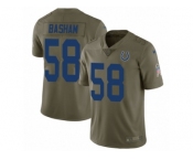 Men Nike Indianapolis Colts #58 Tarell Basham Limited Olive 2017 Salute to Service NFL Jersey