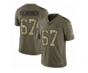 Men Nike Indianapolis Colts #67 Jeremy Vujnovich Limited Olive Camo 2017 Salute to Service NFL Jersey