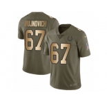 Men Nike Indianapolis Colts #67 Jeremy Vujnovich Limited Olive Gold 2017 Salute to Service NFL Jersey