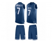 Men Nike Indianapolis Colts #7 Jacoby Brissett Limited Royal Blue Tank Top Suit NFL Jersey