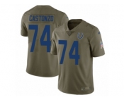 Men Nike Indianapolis Colts #74 Anthony Castonzo Limited Olive 2017 Salute to Service NFL Jersey