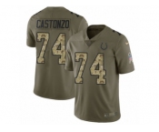 Men Nike Indianapolis Colts #74 Anthony Castonzo Limited Olive Camo 2017 Salute to Service NFL Jersey