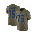Men Nike Indianapolis Colts #75 Jack Mewhort Limited Olive 2017 Salute to Service NFL Jersey
