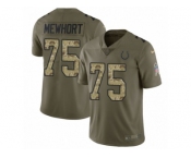Men Nike Indianapolis Colts #75 Jack Mewhort Limited Olive Camo 2017 Salute to Service NFL Jerse