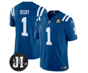 Men's Indianapolis Colts #1 Jim Irsay Blue 2025 F.U.S.E. Jim Irsay Patch Vapor Limited Football Stitched Jersey