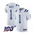 Men's Indianapolis Colts #1 Pat McAfee White Vapor Untouchable Limited Player 100th Season Football Jersey