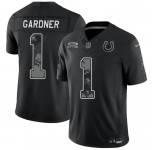 Men's Indianapolis Colts #1 Sauce Gardner Black 2026 F.U.S.E. Salute to Service Limited Football Stitched Jersey